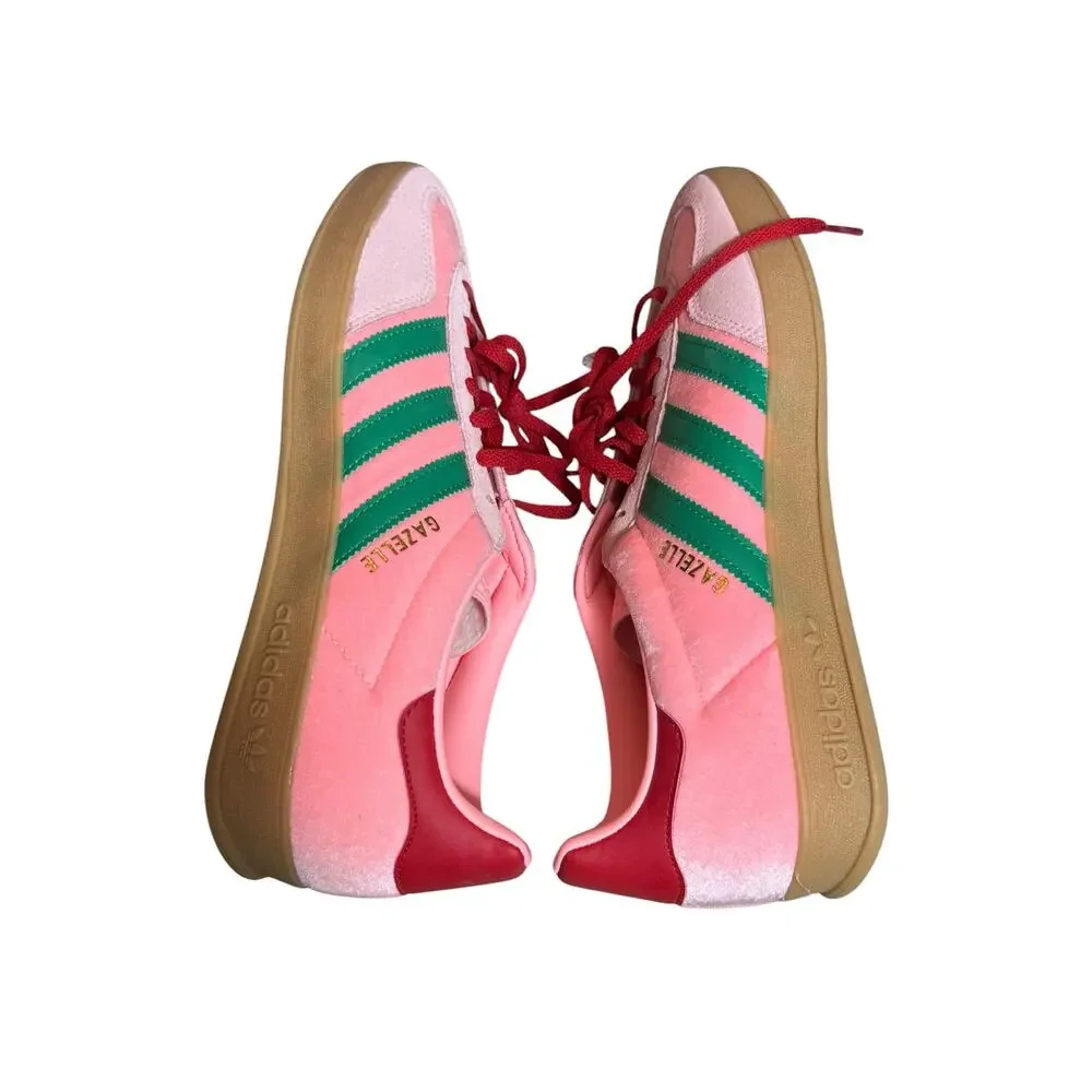 Adidas Gazelle Indoor Velvet Glow Pink Green Gum Sneakers Women’s Size 10 NWT - Picture 6 of 8